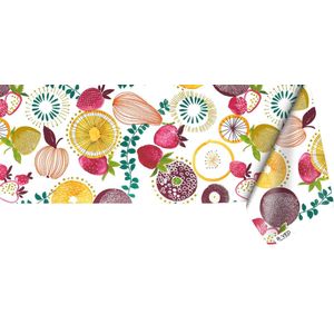 Raved Tafelzeil Fris Fruit  140 cm x  290 cm - Rood - PVC - Afwasbaar