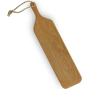 Tapas plank / brood plank / snij - serveerplank - Teak hout - langwerpig 60cm x 14cm x 1,8cm met steel - Handmade
