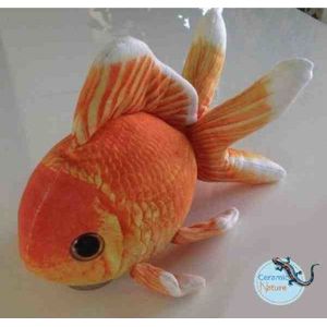 Ceramicnature Goldfish Plush - Knuffel - 31x24x21 cm Oranje Wit Geel