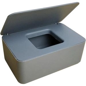 Vochtig Toiletpapier Houder - Grijs - Tissue box - Natte doekjes - Opbergbox voor Vochtige Doekjes, Babydoekjes en Tissues - Siliconen Afdichting - Vochtige doekjes dispenser - houder - vochtig toiletpapier doosje - natte doekjes - tissuehouder