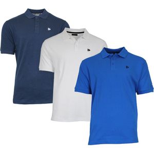 3-Pack Donnay - Polo (Noah) - Sportpolo - Heren - Navy/White/Active blue (421) - maat XL