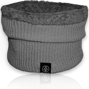 Winter Nekwarmer - Colsjaal - Kinderen - Imitatiebont - Warme Voering - 3 - 8 jaar - Grijs