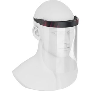 iSolay Gelaatsscherm - Zwart & Rood | Gratis Mondkapje | Transparant  Beschermkap | Face Mask | Face Shield | Gelaatsscherm Covid | Gelaatsschermen Coronavirus | Gezichtsscherm | Spatmasker | Gezichtsscherm Spatmasker