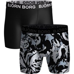 Bjorn Borg Boxers 2 Pack Black/Print - Maat M - Heren - Aangesloten boxershorts