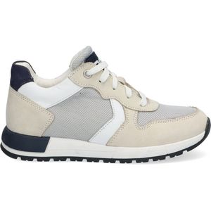 Braqeez 420297-581 Jongens Lage Sneakers - Beige/Wit - Leer - Veters