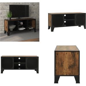 vidaXL Tv-meubel 105x36x47 cm metaal en MDF rustiek bruin - Tv-meubel - Tv-meubelen - Tv-meubels - Tv-meubilair