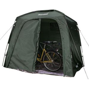 Skandika Opslagtent L Tent – Opslagtenten - Waterdicht, wintervast, met vloer, shelter, fietsenstalling – Storage tent - Opbergtent – Schuurtent – Fietstent - Garagetent - 200 x 150 x 170 cm (LxBxH) - Outdoor, tuin, kamperen – groen