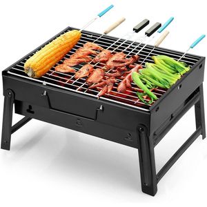 Barbecue Grill Draagbare Opvouwbare BBQ Houtskool Grill Roker Grill voor Outdoor Koken Camping Wandelen Picnics Backpacking