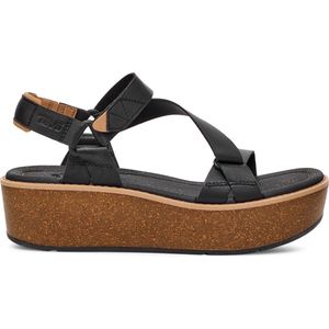 Teva - Madera Wedge - Sandaal - Zwart - Leer - Klittenbandsluiting