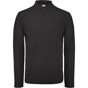 Men's Long Sleeve Polo 'ID.001' Zwart B&C Collectie maat S
