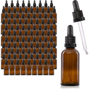 Oputec 105 x 50ml pipetfles bruin glas – doseerfles met glazen pipet – aromatherapie, cosmetica & laboratorium