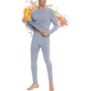 Ultrazacht Thermisch Ondergoed voor Heren - Elastisch, Lichtgewicht, Fleece Gevoerde Lange Onderbroek Set