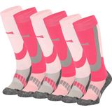 Xtreme Skisokken - 6 paar unisex skikousen kniehoogte - Multi Pink - Maat 39/42