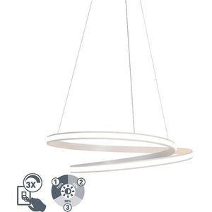QAZQA rowan - Moderne LED Hanglamp voor boven de eettafel | in eetkamer - 1 lichts - Ø 740 mm - Wit - Woonkamer | Slaapkamer | Keuken
