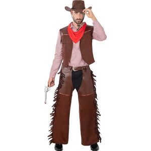 FUNIDELIA Cowboykostuum voor mannen - Maat: S - M - Bruin