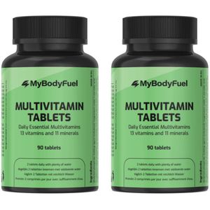 MyBodyFuel - Multivitaminen Tabletten - 2 Pack - 13 Vitamines & 11 Mineralen - 180 Tabletten