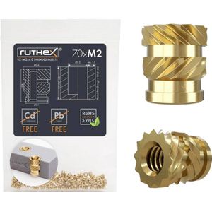 ruthex - Schroefdraadinzet RX-M2x4 - M2 Schroefdraadinzetstukken - Voor 3D-Printonderdelen