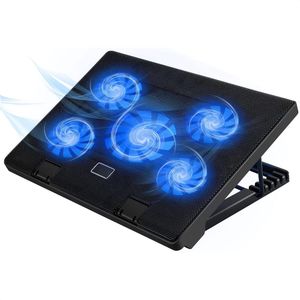 Laptop Cooler - 5 Ventilatoren - Verstelbaar - Tegen Oververhitting