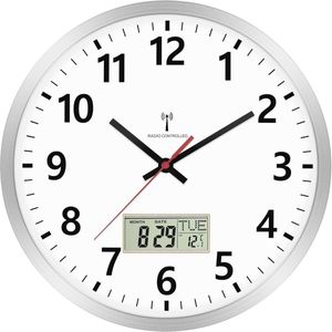 Digitale wandklok met temperatuur en datum | Stil, gemakkelijk te lezen | Ideaal voor woonkamer en keuken