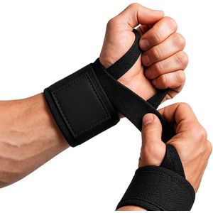 Proskill Polsband voor Fitness & CrossFit - 2 Stuks - Wrist wraps – Krachttraining – Polsbrace – Zwart - Straps