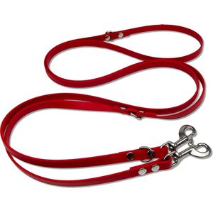 Miqdi - verstelbare, handsfree hondenriem van BioThane®- 3 meter lang - rood - M - voor middelmaat hond