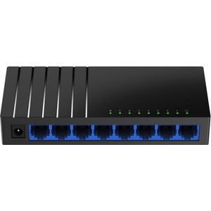 Netwerk Switch - Zwart - Unmanaged - 8-poorts Gigabit Switch