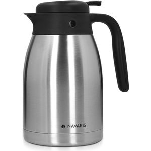 Navaris RVS koffiekan - Vacuüm geïsoleerde koffie, thee, vloeistof, drinkfles dispenser - Warme en koude dranken horeca pot - 1,5 liter
