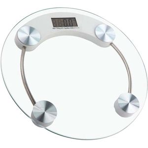 Glazen digitale personenweegschaal tot 150 kg - Ronde vorm, eenvoudig in gebruik