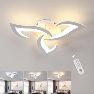Goeco plafonnière - Plafondlamp LED - Dimbare -afstandsbediening - Plafond licht - Φ58CM - 35W - Wit