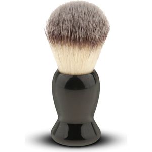 Klassieke Scheerkwast voor Mannen en Vrouwen - Professionele Nekborstel - Kappersborstel - Haarstylistgereedschap - Zachte Nekborstel - Hoogwaardige Duurzame Scheerkwast van Natuurlijk Hout - Natuurlijke Borstelharen - 9 cm - 100% Soepel Haar - Zwart