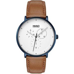 Hugo Guide 1530008 Horloge - Leer - Bruin - Ø 40 mm