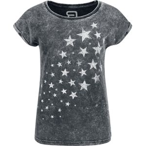 R.E.D. Rock-Engineered Design grijs T-shirt met sterrenprint en individuele wassing - Dames - M