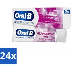 Oral-B - 3D White Advanced – Tandpasta – Luxe – Glamorous White – 75 ml - Voordeelverpakking - 24 stuks