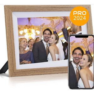Digitale Fotolijst - 10.1 Inch - Hout - HD - Frameo App - WiFi - 16GB