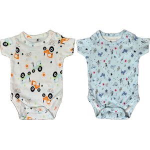 Embrator Baby Rompers 2-stuks overall print maat 0-3 maanden
