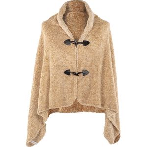 Poncho COSY Teddy sherpa BI-TONE - 75x150cm, indian tan