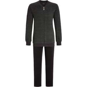 Zwart heren huispak badstof en jacquard