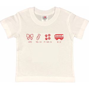 Shirt Aankondiging zwangerschap Rebus Ik word grote zus | korte mouw | wit/rood | maat 110/116 zwangerschap aankondiging bekendmaking Baby big sis sister