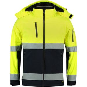 Tricorp Soft Shell jack EN471 Bi-color - Workwear - 403007 - Fluor Geel-Navy - maat XS