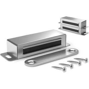 Sterke magneetsnapper met 15 kg houdkracht - set van 2 roestvrijstalen meubelmagnetsluiting