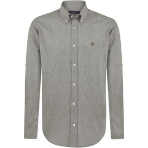 Felix Hardy Linnen Katoen Blend Shirt - Overhemd Heren Grijs - M