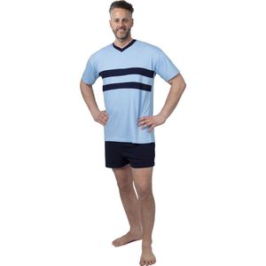 Amantes Textiles - Heren Pyjama Kort - Blauw Navy - Korte Mouwen - 100% Katoen