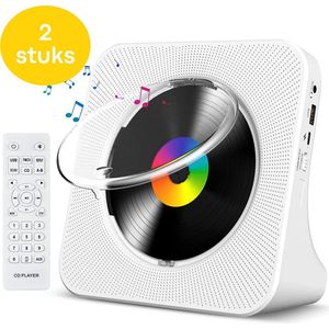 Vizual CD Speler - Compact 3-in-1 met CD, Radio en Bluetooth – 2 stuks - Draagbare CD-Speler met HiFi Speakers, FM Radio, LCD Scherm en USB ingang