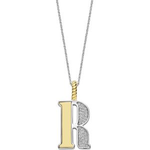 TI SENTO Dames Hanger - 925 zilver - Letter R - Zirkonia met geel verguld - 6840ZY_R