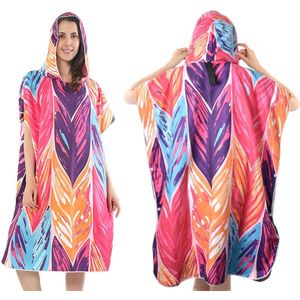 Ibenzoa® Multifunctionele Handdoek-Poncho voor Volwassenen en Kinderen, Ideaal voor Strand en Zwembad