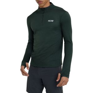 Cloud Fleece 1/4 Rits Top met Ritszak voor Heren - Deep Forest (Groen), XXL