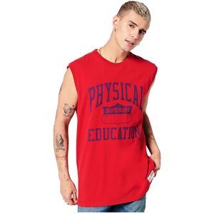Superdry - College Vest - T-shirt - Zwart - Katoen
