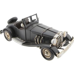 Clayre & Eef Decoratie Miniatuur Auto 25.5*10*10 cm Zwart Ijzer Miniatuur Auto Decoratie Modelauto