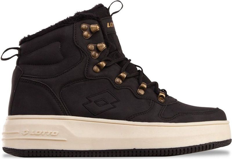 Black/offwhite - Sportschoenen - Rubber - Vetersluiting - Enkelhoog