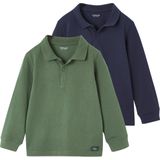 Poloshirts - Set van 2 - Jongens - Effen en Tweekleurig - Katoenjersey